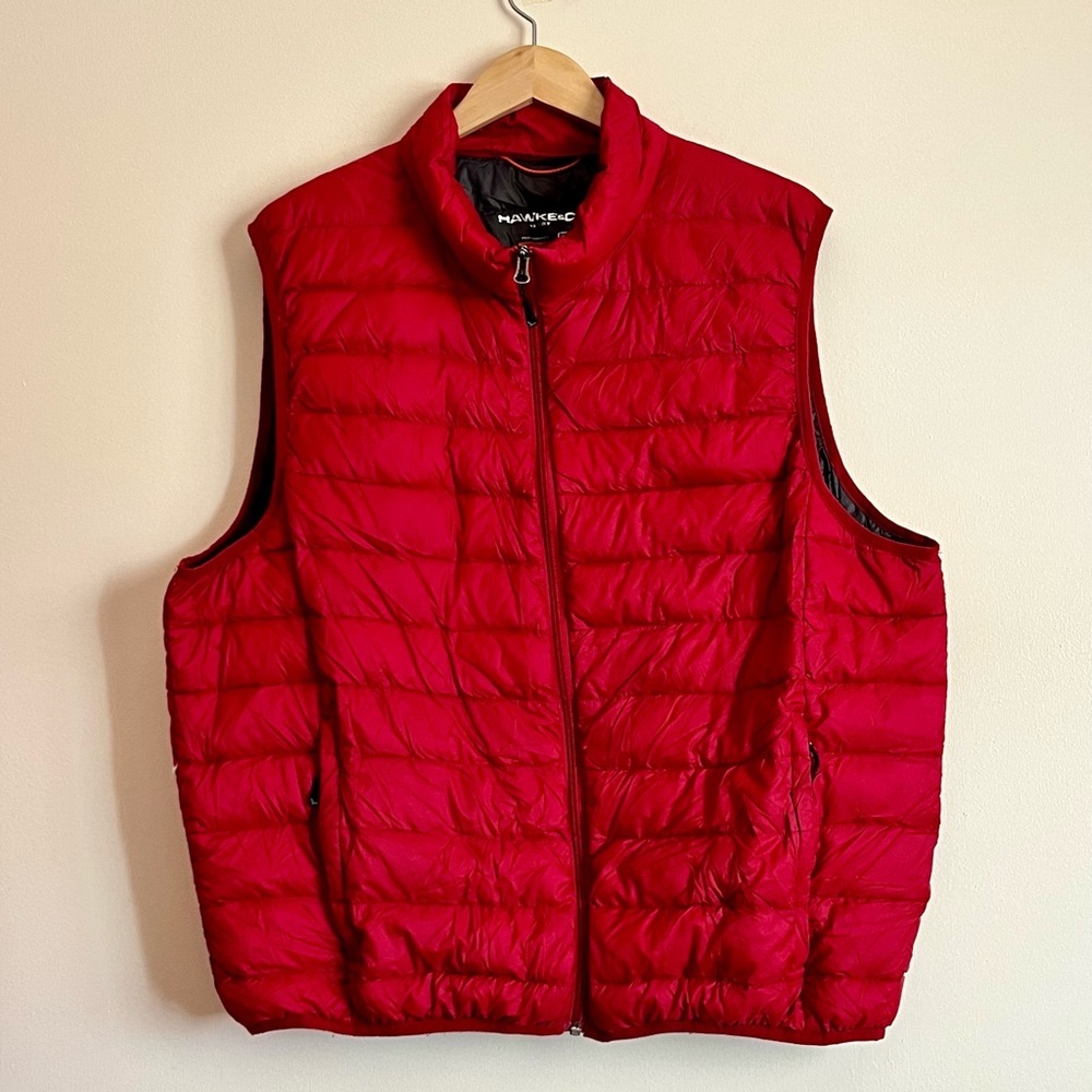 Hawke & Co Sport Red Packable Puffer Vest Zip Front Lightweight Size L Gorpcore
